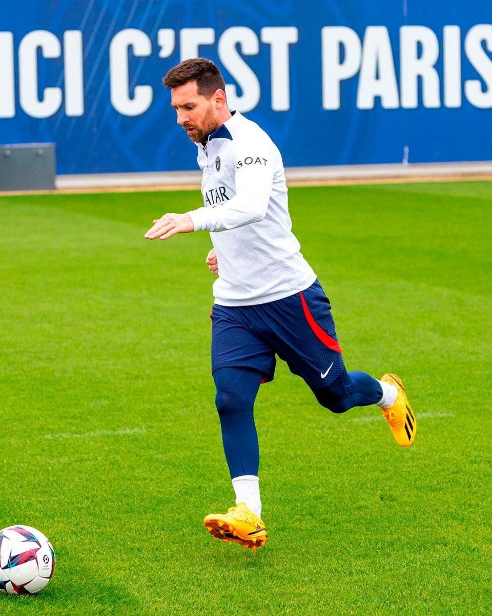 Messi en el entrenamiento del PSG