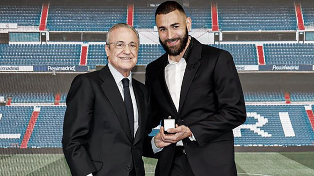 El presidente del Real junto al gloeador Foto TWrealmadrid
