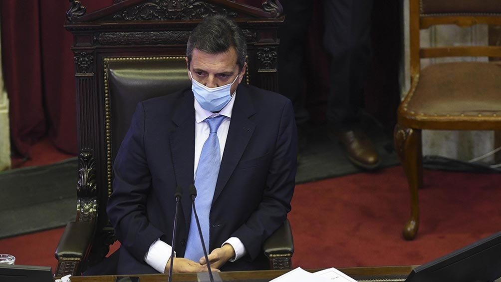 Sergio Massa por entonces titular de Diputados durante la sesin en la que se aprob el Aporte Solidario Foto Archivo