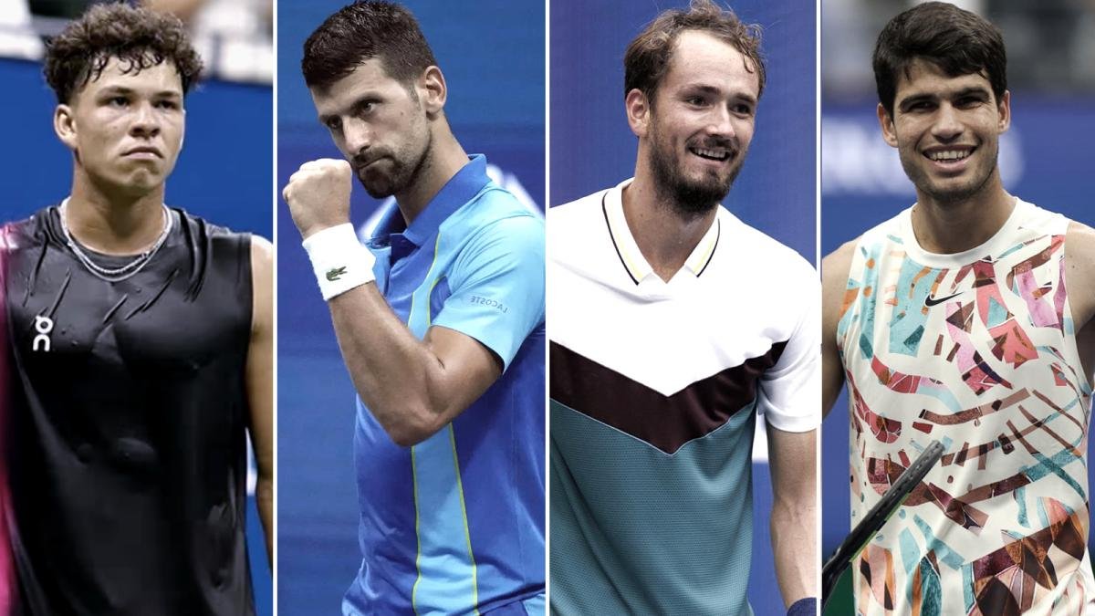 Shelton Djokovic Medvedev y Alcaraz Los jugadores de la semifinal del US Open Foto Archivo Tlam