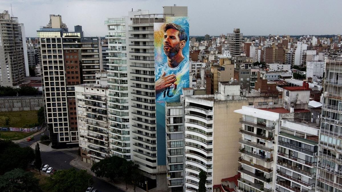 Mural de Messi en Rosario Foto Sebastin Granata