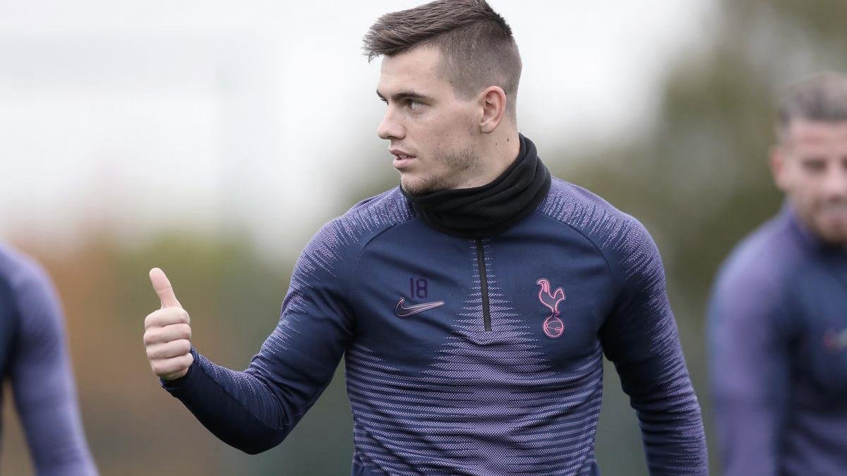 Giovani Lo Celso entrenando en el Tottenham
